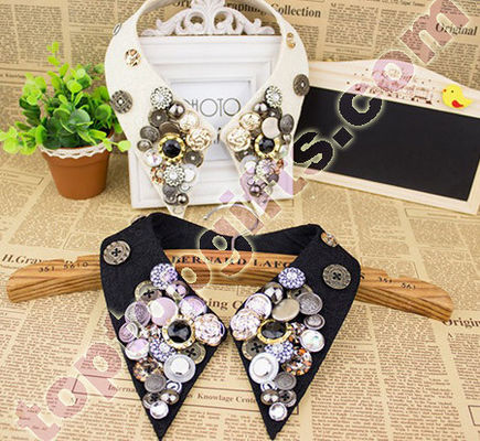 2013 mới đính cườm cổ áo tinh thể đường viền cổ áo thời trang