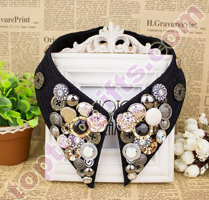 2013 mới đính cườm cổ áo tinh thể đường viền cổ áo thời trang