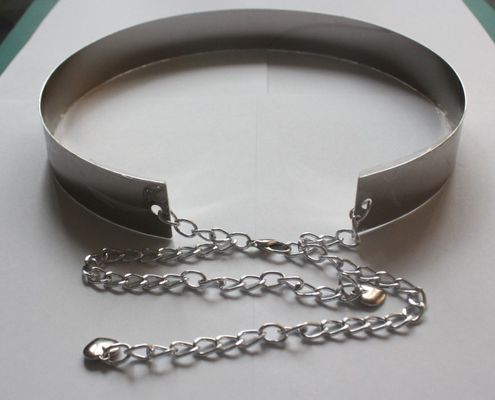 5cm Stoff-Gurte für Frauen, Modemetallplattenmetallspiegel mit Kettentaillengurt
