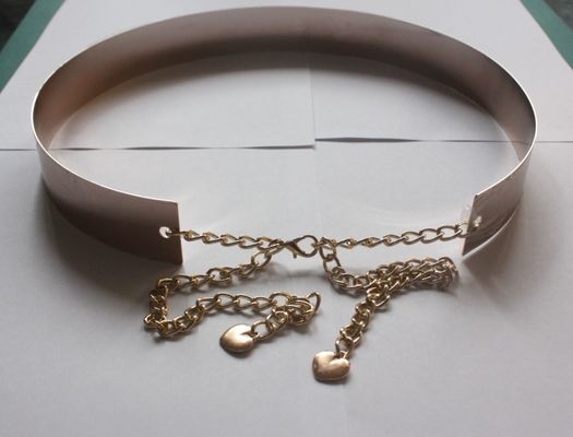 5cm Stoff-Gurte für Frauen, Modemetallplattenmetallspiegel mit Kettentaillengurt