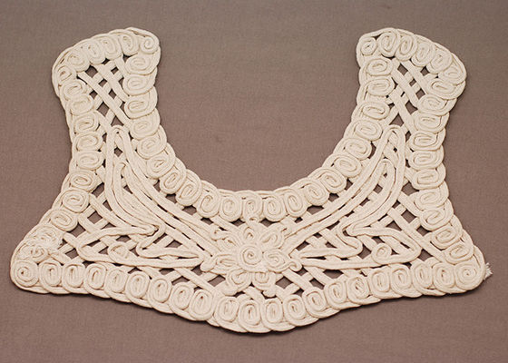เสื้อผ้าเย็บปักถักร้อยนัวเนียไอวอรี่โครเชต์ผ้าฝ้าย 100 ลูกไม้ necklines ปลอกคอ
