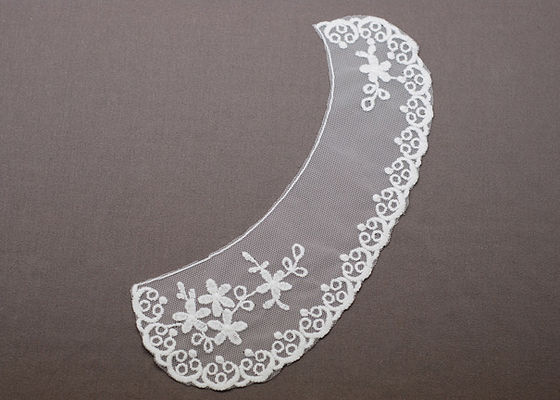 Mujeres mano blanca 100 algodón Peter Pan encajes de ganchillo Collar para prendas de vestir