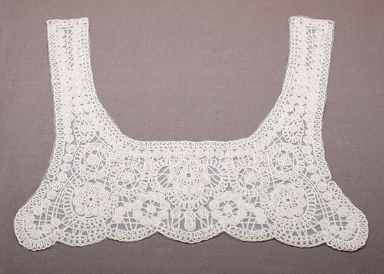 OEM branco bordado Folho de íris crochê rendas colarinho e Lace Top para vestido