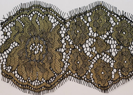 Fiore marrone abiti occhiello ciglia Wave Lace Trim tessuto per le donne