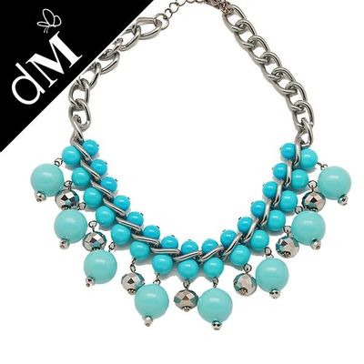 Màu xanh thiết kế thời trang đính cườm vòng cổ thủ công thanh lịch và độc đáo dành cho phụ nữ (JNL0136)