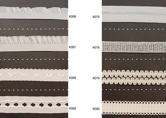 อินเทอร์เน็ตแบบใช้สายไนล่อนสีขาวทอเชียร์วงยืดหยุ่นลูกไม้ริบบิ้นสำหรับผู้หญิงแต่งตัว