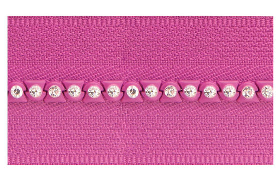 फैशन क्रिस्टल एक तरह से एक हीरा लंबी श्रृंखला जिपर रजत समाप्त