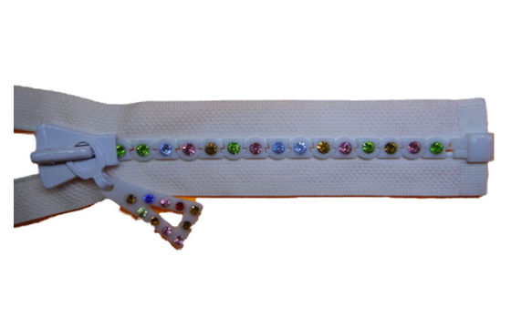 ピンク 5# はブラ、服、衣服のための近い端が付いているダイヤモンドの割れたジッパーを選抜します