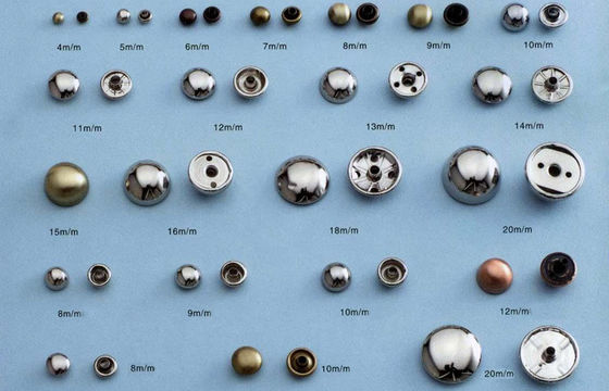 Metal Accessories Golden Studs Custom Snap Buttons For Bags , Clothing