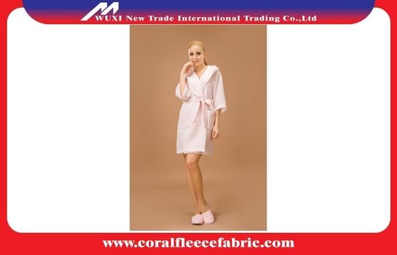 নীল / সাদা / পীচ বেজ লাক্সারি নারী, Hooded বকবকের শোবার পোষাক জন্য Bathrobes