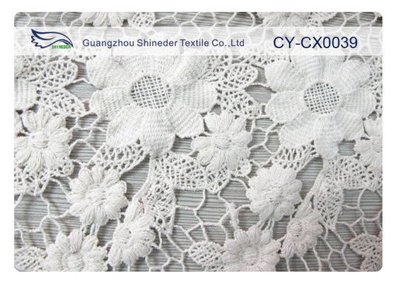100% Nylon Jacquard Vải Ren với Màu Trắng / Xanh / Xanh Màu CY-CX0039