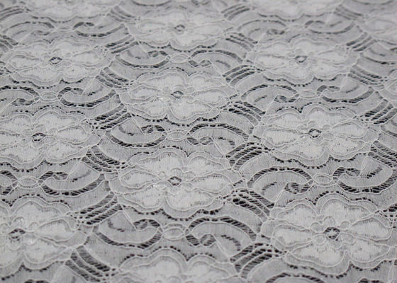 White Elastic Lace 80% Nylon 20% Spandex Fabric Beautiful Elegant CY-LW0783