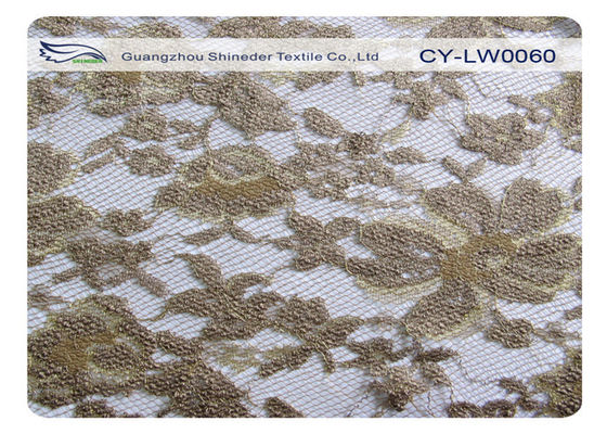 水溶性の金のウェディング ドレスのための金属刺繍されたレースの生地