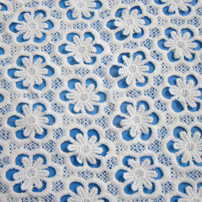 ナイロンから衣服成っている、刺繍されたレースの生地服のために適した
