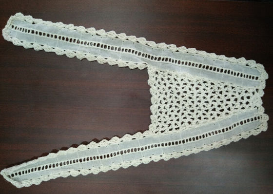 Disposizione fatta a mano del tessuto del pizzo del ricamo, disposizione del pizzo del cotone della gonna del vestito
