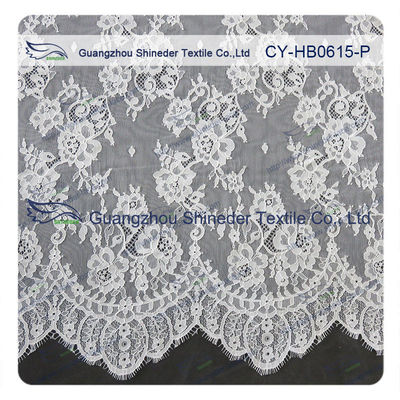 Chantilly Lace vải lông mi ren Trim cho Womens ăn mặc, trắng và xám