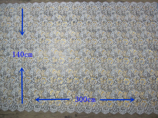 Vàng kim loại Nylon lông mi ren trang trí cho trang phục thời trang 140cm chiều rộng