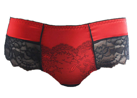 Khá thoải mái ren Trim Boyshort Panty Với Đẹp Satin Tại Mặt trận