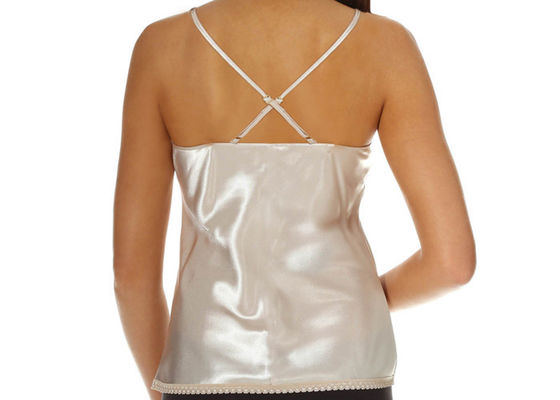 Księżniczka Pure White Eleganckie damskie Poślizgnięcia szyi V Camisole z koronki przycięcia