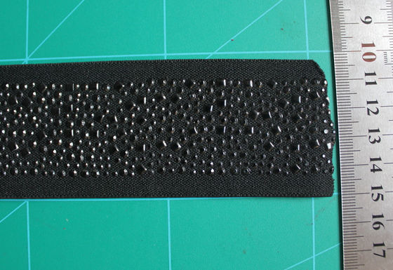 μαύρα ελαστικά Webbing 5cm νάυλον και Spandex με Rhinestone