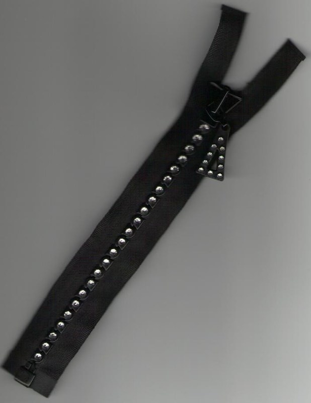 5 # Open End kim cương dây kéo với bông băng đen và Rhinestone Răng Đối với giày