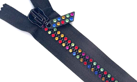Bandbag 5 # plastikowe diamentowe Zamki Automatyczna blokada kolorem Rhinestone Zęby