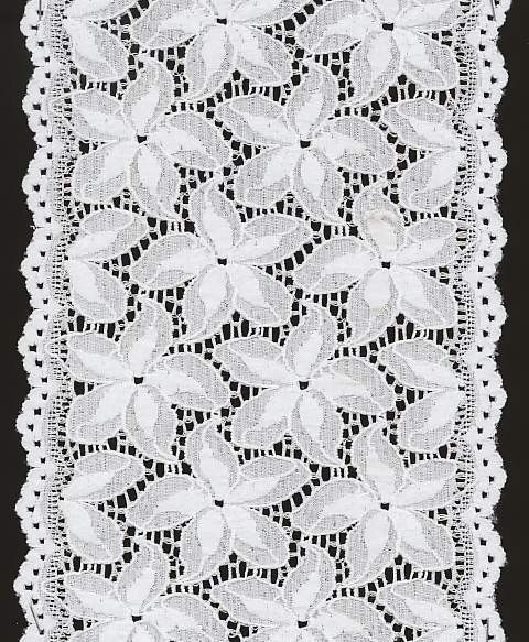 Teste padrão de flor decorativo branco da guarnição do laço no vários tamanho e teste padrão de flor